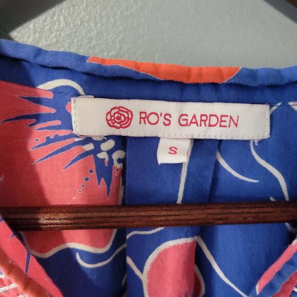 TUCKERNUCK Ro's Garden Maxi Dress Kaftan Size Small Embroidered Boho Tropical - Picture 5 of 15